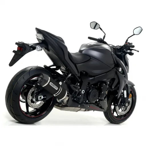Terminale Di Scarico Arrow Suzuki Gsx-S 1000 / 1000 F 17 - 2020 Slip-On Race-Tech Alluminio Dark Moto Fondello Carbonio