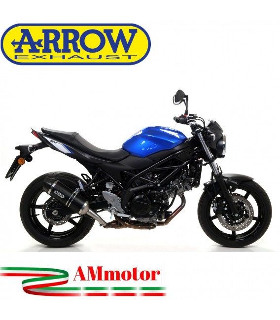 Terminale Di Scarico Arrow Suzuki SV 650 16 - 2020 Slip-On Race-Tech Alluminio Dark Moto Fondello Carbonio