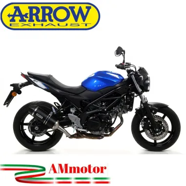 Terminale Di Scarico Arrow Suzuki SV 650 16 - 2020 Slip-On Race-Tech Alluminio Dark Moto Fondello Carbonio