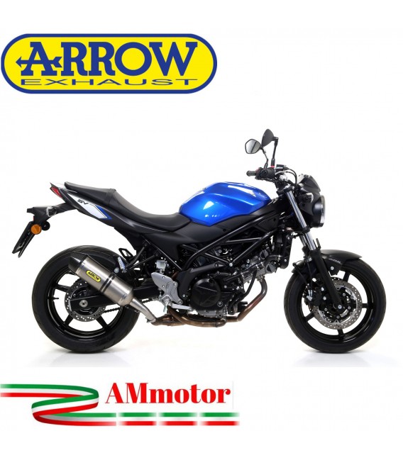 Terminale Di Scarico Arrow Suzuki SV 650 16 - 2020 Slip-On Race-Tech Titanio Moto Fondello Carbonio