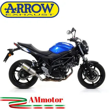 Terminale Di Scarico Arrow Suzuki SV 650 16 - 2020 Slip-On Race-Tech Titanio Moto Fondello Carbonio