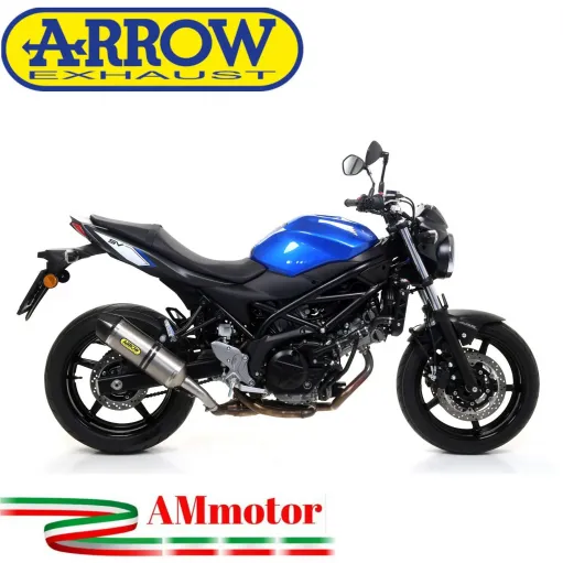 Terminale Di Scarico Arrow Suzuki SV 650 16 - 2020 Slip-On Race-Tech Titanio Moto Fondello Carbonio