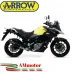 Terminale Di Scarico Arrow Suzuki V-Strom 650 17 - 2020 Slip-On Race-Tech Alluminio Dark Moto Fondello Carbonio