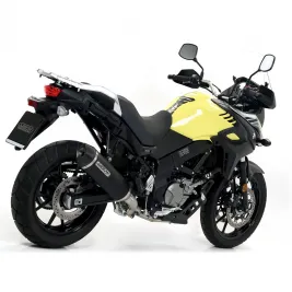 Terminale Di Scarico Arrow Suzuki V-Strom 650 17 - 2020 Slip-On Race-Tech Alluminio Dark Moto Fondello Carbonio 2