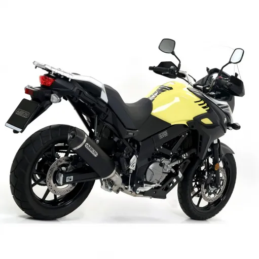 Terminale Di Scarico Arrow Suzuki V-Strom 650 17 - 2020 Slip-On Race-Tech Alluminio Dark Moto Fondello Carbonio