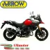 Terminale Di Scarico Arrow Suzuki V-Strom 1000 14 - 2016 Slip-On Maxi Race-Tech Alluminio Dark Moto Fondello Carbonio