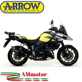Terminale Di Scarico Arrow Suzuki V-Strom 1000 17 - 2020 Slip-On Maxi Race-Tech Alluminio Dark Moto Fondello Carbonio