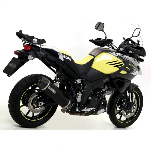 Terminale Di Scarico Arrow Suzuki V-Strom 1000 17 - 2020 Slip-On Maxi Race-Tech Alluminio Dark Moto Fondello Carbonio