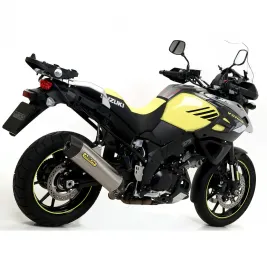 Terminale Di Scarico Arrow Suzuki V-Strom 1000 17 - 2020 Slip-On Maxi Race-Tech Titanio Moto Fondello Carbonio 2