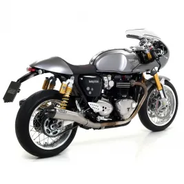 Terminali Di Scarico Arrow Triumph Thruxton 1200 / 1200 R 16 - 2020 2 Slip-On Pro-Racing Nichrom Moto Fondello Carbonio 2
