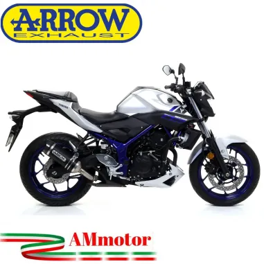 Terminale Di Scarico Arrow Yamaha MT-03 16 - 2017 Slip-On Street Thunder Alluminio Dark Moto Fondello Carbonio