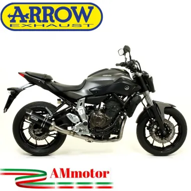 Terminale Di Scarico Arrow Yamaha MT-07 14 - 2020 Slip-On Thunder Alluminio Dark Moto Fondello Carbonio