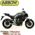 Terminale Di Scarico Arrow Yamaha MT-07 14 - 2020 Slip-On Thunder Alluminio Dark Moto Fondello Carbonio
