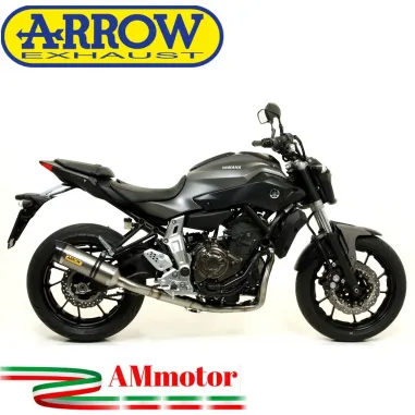 Terminale Di Scarico Arrow Yamaha MT-07 14 - 2020 Slip-On Thunder Titanio Moto Fondello Carbonio