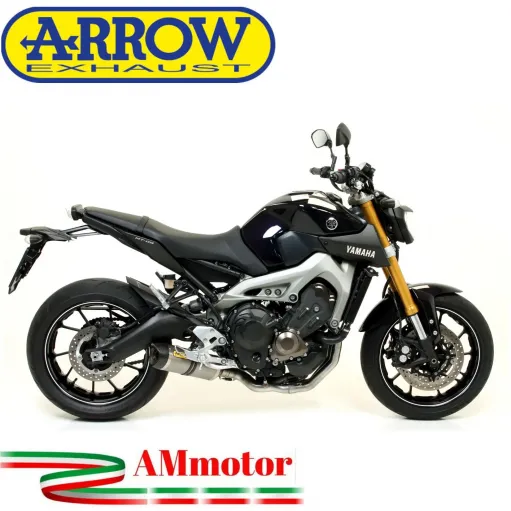 Terminale Di Scarico Arrow Yamaha MT-09 13 - 2020 Slip-On Thunder Carbonio Moto Fondello Carbonio