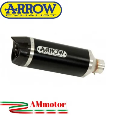 Terminale Di Scarico Arrow Yamaha MT 125 14 - 2019 Slip-On Thunder Alluminio Dark Moto Fondello Carbonio