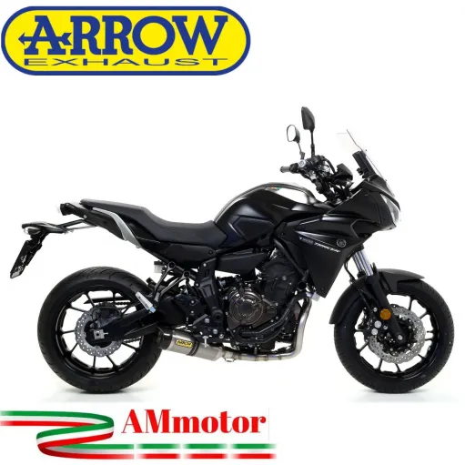 Terminale Di Scarico Arrow Yamaha Tracer 700 16 - 2019 Slip-On Thunder Titanio Moto Fondello Carbonio