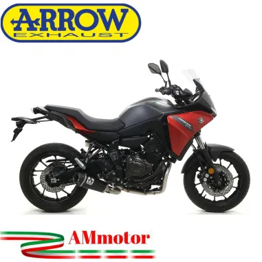 Terminale Di Scarico Arrow Yamaha Tracer 700 2020 Slip-On Works Nichrom Dark Moto Fondello Carbonio