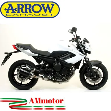 Terminale Di Scarico Arrow Yamaha Xj6 / Xj6 Diversion 09 - 2015 Slip-On Street Thunder Alluminio Dark Moto Fondello Carbonio