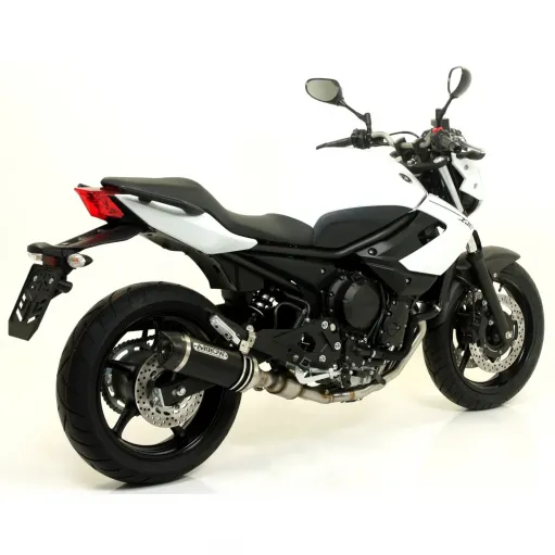 Terminale Di Scarico Arrow Yamaha Xj6 / Xj6 Diversion 09 - 2015 Slip-On Street Thunder Alluminio Dark Moto Fondello Carbonio