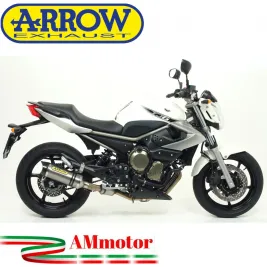 Terminale Di Scarico Arrow Yamaha Xj6 / Xj6 Diversion 09 - 2015 Slip-On Street Thunder Titanio Moto Fondello Carbonio