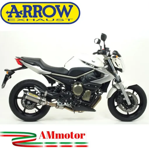 Terminale Di Scarico Arrow Yamaha Xj6 / Xj6 Diversion 09 - 2015 Slip-On Street Thunder Titanio Moto Fondello Carbonio