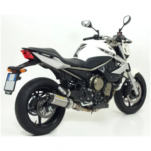 Terminale Di Scarico Arrow Yamaha Xj6 / Xj6 Diversion 09 - 2015 Slip-On Street Thunder Titanio Moto Fondello Carbonio