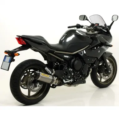 Terminale Di Scarico Arrow Yamaha Xj6 / Xj6 Diversion 09 - 2015 Slip-On Street Thunder Titanio Moto Fondello Carbonio