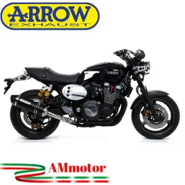 Terminale Di Scarico Arrow Yamaha Xjr 1300 07 - 2017 Slip-On Race-Tech Alluminio Dark Moto Fondello Carbonio