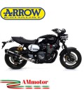 Terminale Di Scarico Arrow Yamaha Xjr 1300 07 - 2017 Slip-On Race-Tech Alluminio Dark Moto Fondello Carbonio