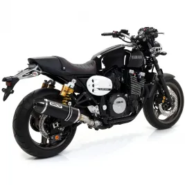 Terminale Di Scarico Arrow Yamaha Xjr 1300 07 - 2017 Slip-On Race-Tech Alluminio Dark Moto Fondello Carbonio 2