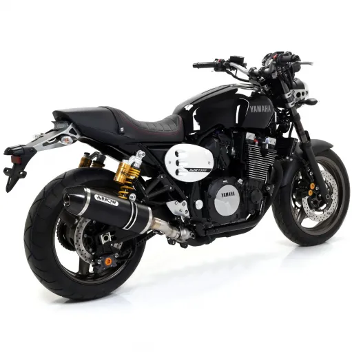 Terminale Di Scarico Arrow Yamaha Xjr 1300 07 - 2017 Slip-On Race-Tech Alluminio Dark Moto Fondello Carbonio