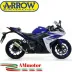 Terminale Di Scarico Arrow Yamaha Yzf R3 15 - 2016 Slip-On Street Thunder Titanio Moto Fondello Carbonio