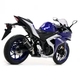 Terminale Di Scarico Arrow Yamaha Yzf R3 17 - 2018 Slip-On Street Thunder Alluminio Dark Moto Fondello Carbonio 2