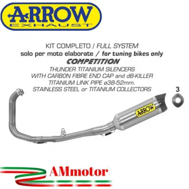 Arrow Yamaha Yzf R3 17 - 2018 Kit Completo Competion Con Terminale Collettori Full Titanio