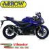 Terminale Di Scarico Arrow Yamaha Yzf R3 19 - 2020 Slip-On Street Thunder Alluminio Dark Moto Fondello Carbonio