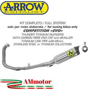 Arrow Yamaha Yzf R3 19 - 2020 Kit Completo Competion Evo Con Terminale Thunder Titanio