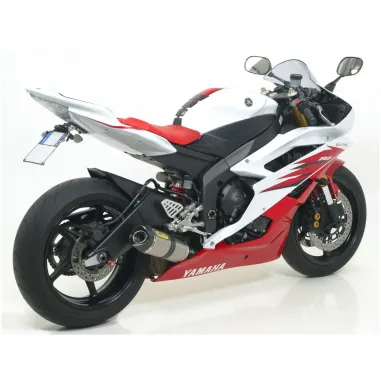 Terminale Di Scarico Arrow Yamaha Yzf 600 R6 06 - 2007 Slip-On Thunder Titanio Moto Fondello Carbonio Coll Originali