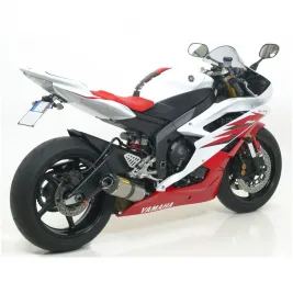 Terminale Di Scarico Arrow Yamaha Yzf 600 R6 06 - 2007 Slip-On Thunder Titanio Moto Fondello Carbonio Collettori Arrow 2