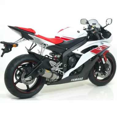 Terminale Di Scarico Arrow Yamaha Yzf 600 R6 08 - 2011 Slip-On Thunder Titanio Moto Fondello Carbonio Coll Originali