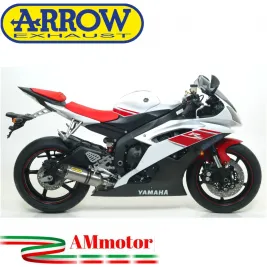 Terminale Di Scarico Arrow Yamaha Yzf 600 R6 08 - 2011 Slip-On Thunder Titanio Moto Fondello Carbonio Collettori Arrow