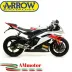 Terminale Di Scarico Arrow Yamaha Yzf 600 R6 12 - 2016 Slip-On Thunder Titanio Moto Fondello Carbonio Coll Originali
