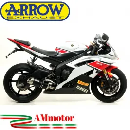 Terminale Di Scarico Arrow Yamaha Yzf 600 R6 12 - 2016 Slip-On Thunder Alluminio Dark Moto Collettori Originali
