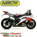 Terminale Di Scarico Arrow Yamaha Yzf 600 R6 12 - 2016 Slip-On Thunder Alluminio Dark Moto Collettori Originali