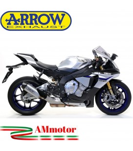 Terminale Di Scarico Arrow Yamaha Yzf 1000 R1 15 - 2016 Slip-On Indy-Race Alluminio Moto Fondello Carbonio
