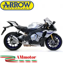 Terminale Di Scarico Arrow Yamaha Yzf 1000 R1 15 - 2016 Slip-On Indy-Race Alluminio Moto Fondello Carbonio