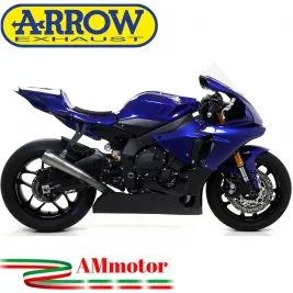 Terminale Di Scarico Arrow Yamaha Yzf 1000 R1 17 - 2020 Slip-On Pro-Race Moto Raccordo Titanio
