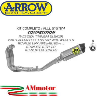 Arrow Yamaha Yzf 1000 R1 17 - 2020 Kit Completo Competion Con Terminale Race-Tech Collettori Full Titanio