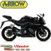 Terminale Di Scarico Arrow Yamaha Yzf R 125 17 - 2018 Slip-On Street Thunder Alluminio Dark Moto Fondello Carbonio