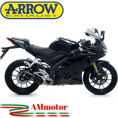 Terminale Di Scarico Arrow Yamaha Yzf R 125 19 - 2020 Slip-On Street Thunder Alluminio Dark Moto Fondello Carbonio